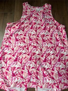 Girls' Pink Tie-Dye Tank Top - Casual Summer Layering